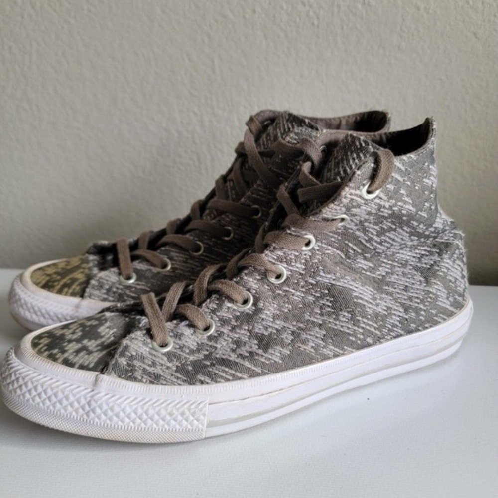 Converse All Star Womens Size 7 CT Gemma Knit Hi Top Sneaker Shoes Gray Green